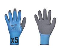 Gant Man. Gants de travail entièrement enduits Aqua Guard - Convient pour un usage alimentaire - Taille 7-11, bleu… (8 (5 paires))