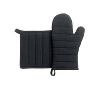 Winkler - Lot gant/manique Jona - Coton recyclé - Protection de cuisine, barbecue, pâtisserie - Dessous de plat en tissu