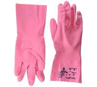 Gant ménage Latex Floque Longueur 30cm épaisseur 0.38mm coloris Rose Taille 7/8-Paire