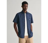 Gant Men's Regular Micro Print Short-Sleeve Patterned Shirt Marine S Male