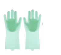 Gant Nettoyage Dishwashing Cleaning Gloves Magic Silicone Rubber Dish Washing For Household Sponge Scrubber Kitchen Tools(Green)