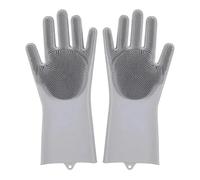 Gant Nettoyage Dishwashing Cleaning Gloves Magic Silicone Rubber Dish Washing For Household Sponge Scrubber Kitchen Tools(Grey)