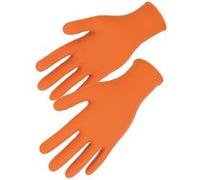 Gant jetable nitrile AQL 1,5 - Boite de 100 - Orange - Finition gaufrée - Ambidextre - SINGER FRERES - AUU7000