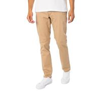 GANT Pantalon Slim sergé Chino Classique pour Homme Kaki foncé Standard, Kaki foncé, 30W x 34L