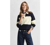GANT Pique Texture Color Block Rugger Evening Blue Taille: XS | Pulls Outlet | Femme | Bleu