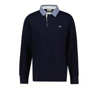 GANT Polo à Manches Longues pour Homme, Coupe régulière, Chambray Heavy Rugger, Bleu Soir, XL