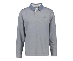 GANT Polo à Manches Longues pour Homme Regular Chambray Rugger, Bleu Soir, Gris, 3XL