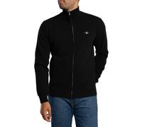 GANT Pour des hommes Cardigan zippé en laine d'agneau ultrafine, Noir