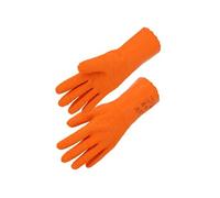 Gant protection chimique et anti chaleur SINGER Taille 8 Orange/coton interlock 30cm coupé cousu paume crêpée