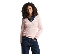 GANT Col en V avec câble en Coton Extensible, Rose Pivoine, S
