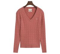 Gant Pull à col en C en Coton Extensible, pour Femme, Brique dépolie, L