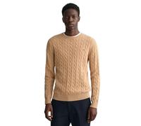 GANT Pull à col en C en Coton pour Homme, Kaki Mel, M