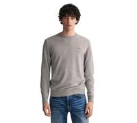GANT Pull à col en C en Laine d'agneau Superfine pour Homme, Gris, L