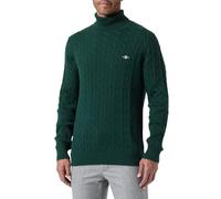 GANT Pull à col roulé en Coton pour Homme (1 pièce), Tartan Green, S