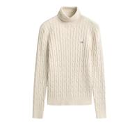 Gant - Pull à col roulé en coton stretch torsadé - Femme - Pulls - Beige - Taille: 40 FR