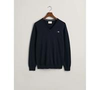 GANT Pull Classic col en V en coton Bleu Taille L Homme