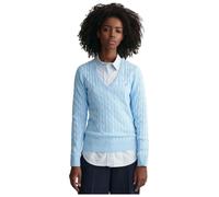 Gant - Pull Col V en Coton Torsadé - Femme - Pulls - Bleu - Taille: 44 FR