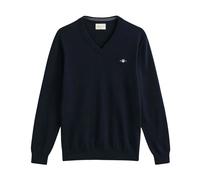Gant - Pull en coton à col en V - Homme - Pulls - Bleu - Taille: 4XL