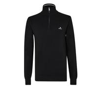 GANT Pull en Coton piqué Semi-zippé pour Homme, Noir, L