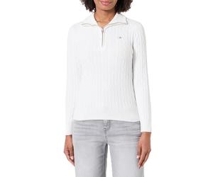 Gant Pull en Coton Stretch pour Femme avec Demi-Fermeture éclair, Coquille d'œuf, L