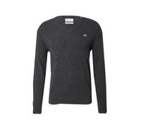 GANT Laine d'agneau Extra Fine avec col en V Sweater, Mélange de Charbon foncé, M Hommes