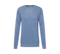 GANT Coton piqué col en C Sweater, Bleu Denim chiné, XL Homme