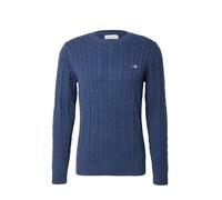 GANT Cotton Cable C-Neck Pull-Over, Dark JEANSBLUE Melange, L Homme