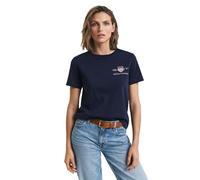 GANT Reg Archive Shield SS T-Shirt, Bleu Nuit, L Femmes