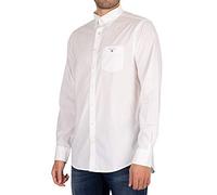 GANT REG Broadcloth BD Chemise Boutonnée en Drap Fin Regular, White, L Homme