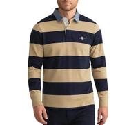 GANT Reg Chambray Stripe Heavy Rugger Polo, Beige, XL Hommes