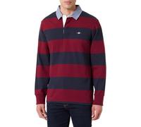 GANT Reg Chambray Stripe Heavy Rugger Polo, Rouge, L Hommes