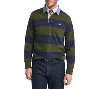 GANT Reg Chambray Stripe Heavy Rugger Polo, Vert, XXL Hommes