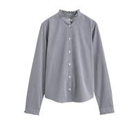 Gant - Reg Classic Poplin Frill Blouse - Femme - Blouses et Chemises - Bleu - Taille: 42 FR
