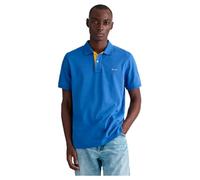 Gant REG Contrast Pique SS Rugger, Bleu Vif, L Homme