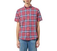 GANT Reg Cotton Linen Check SS Shirt Chemise, Rouge Brique, XL Homme