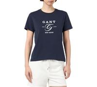 GANT REG Graphic SS T-Shirt, Bleu Nuit, S