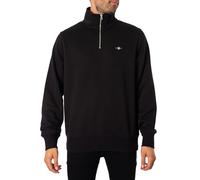 GANT REG Half Sweat Sweatshirt À Demi-Zip Shield Regular, Black, L Homme