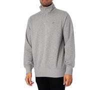 GANT Sweatshirt REG Half Sweat Shield – demi-zip, coupe Regular – gris chiné, M Homme
