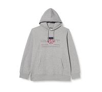 GANT REG Hoodie Sweat À Capuche Archive Shield Regular, Grey Melange, 3XL Homme