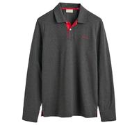 GANT REG LS Rugger À Manches Longues en Piqué Contrasté Regular, Antracit Melange, M Homme