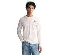 Gant Reg Medium Archive Shield Ls T T-Shirt, Blanc, L Homme