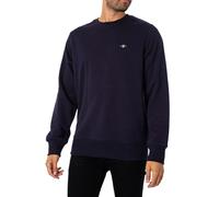 GANT REG Neck Sweat Pull Ras-du-Cou Shield Regular, Evening Blue, L Homme