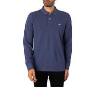 Gant Reg Shield Ls Pique Rugger Polo, Mélange de Jeans Bleu foncé, XL Hommes