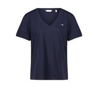 GANT REG Shield SS V-Neck T-Shirt, Evening Blue, M Femme
