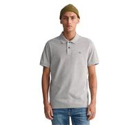 GANT REG SS Polo À Manches Courtes en Piqué Shield Regular, Grey Melange, L Homme