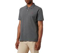 GANT REG SS Rugger À Manches Courtes en Piqué Contrasté Regular, Antracit Melange, XXL Homme