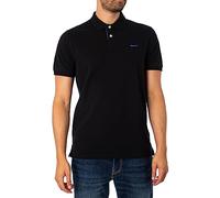 GANT Rugger REG SS – Piqué contrasté, manches courtes, coupe regular – Noir L Homme