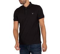GANT REG SS Rugger À Manches Courtes en Piqué Contrasté Regular, Black, XXL Homme