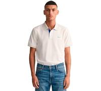 GANT REG SS Rugger À Manches Courtes en Piqué Contrasté Regular, Eggshell, M Homme