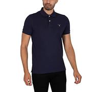 GANT REG SS Rugger À Manches Courtes en Piqué Contrasté Regular, Evening Blue, 3XL Homme